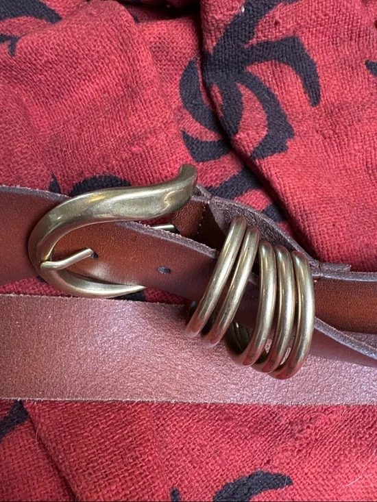 Anthropologie Multi Keeper Leather Belt in Cognac - Picture 12 of 12